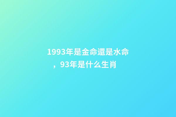 1993年是金命還是水命，93年是什么生肖